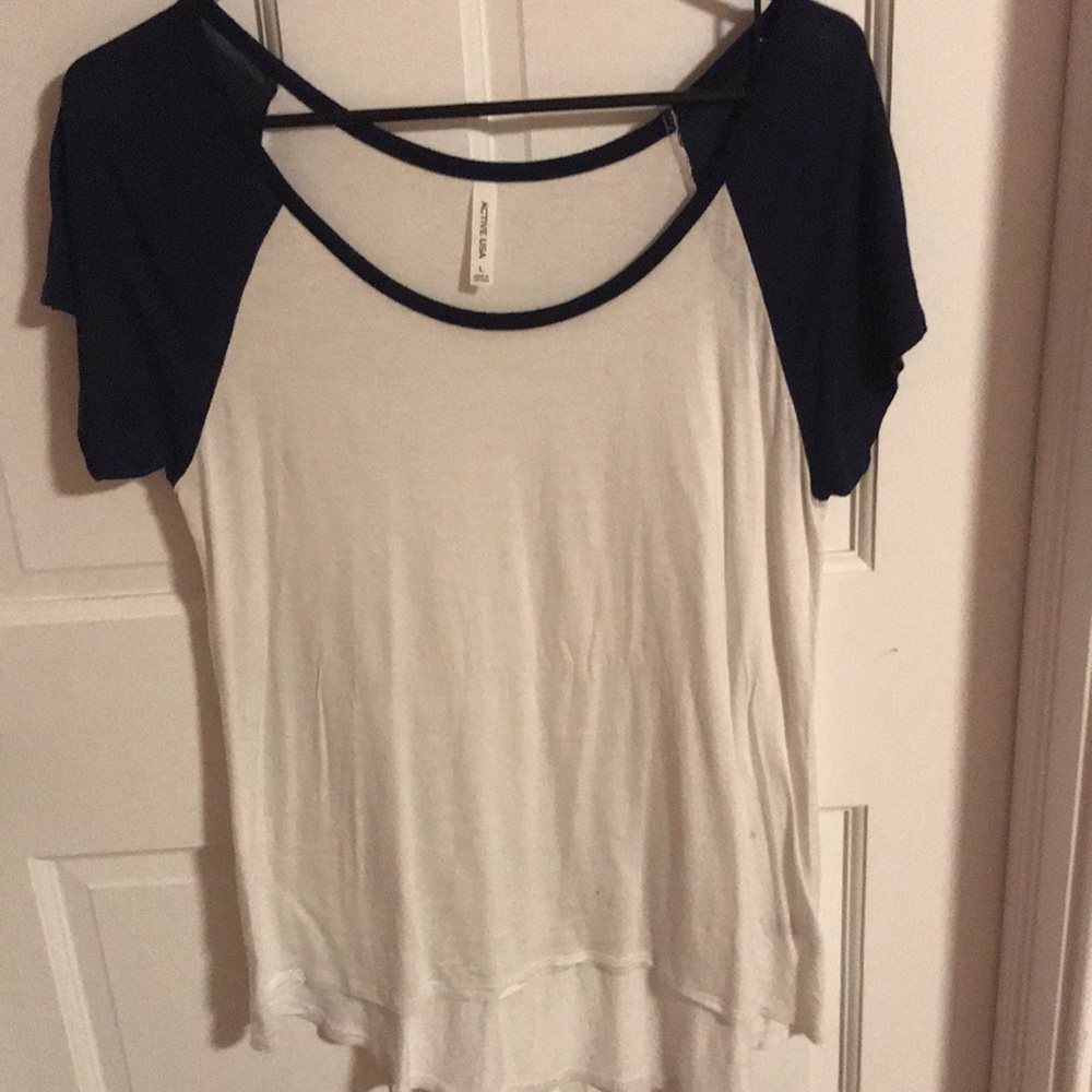 Blue and white top